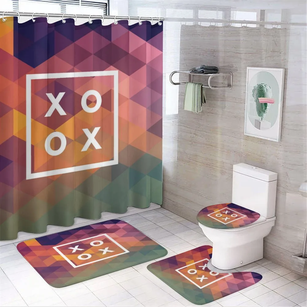 Colorful Geometric Kiss Square — Your design