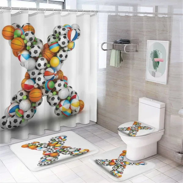 Different Balls Kids on a shower curtain
