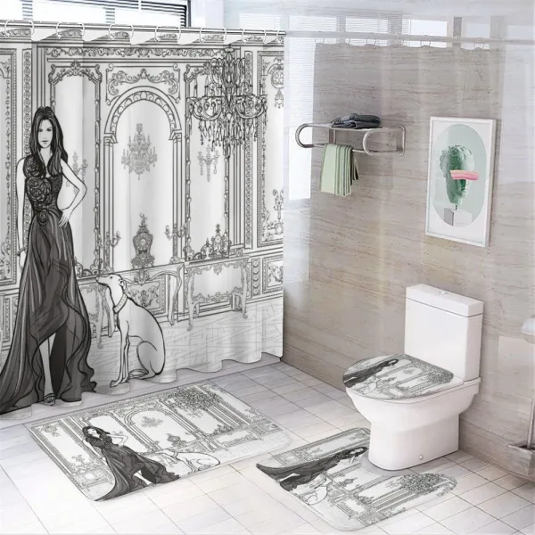 Fashion Woman Victorian on a shower curtain