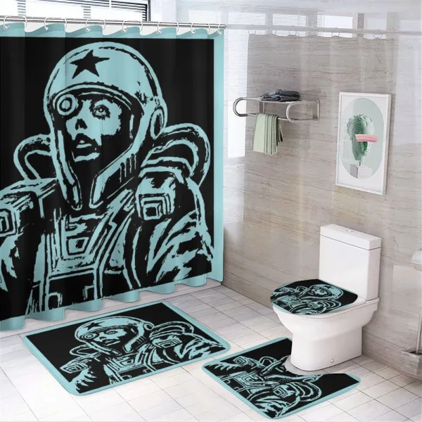 Female Astronaut on a shower curtain