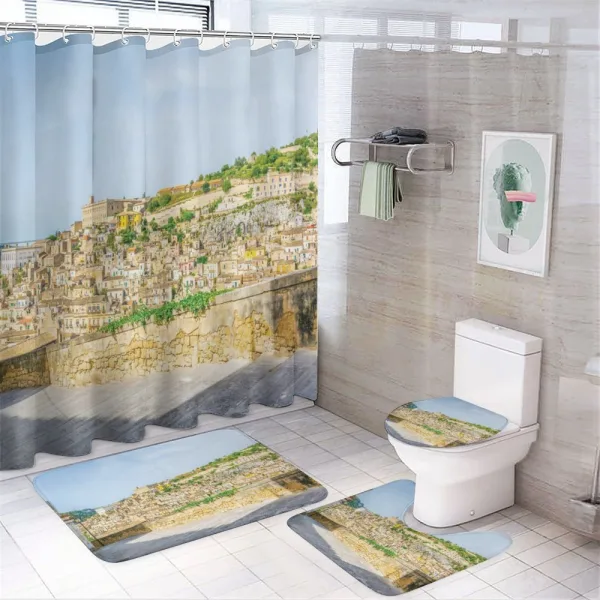 Historical Landmark Houses on a shower curtain