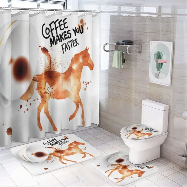 Horse Animal Words on a shower curtain