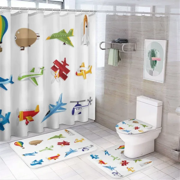 Jet Airliner Zeppelin on a shower curtain