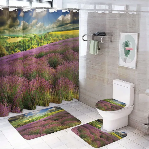 Lavender Field Photo on a shower curtain