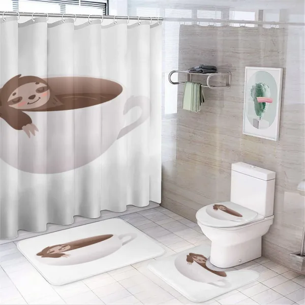 Lazy Swimming in Coffee on a shower curtain