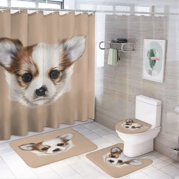 Little Furry Friend on a shower curtain