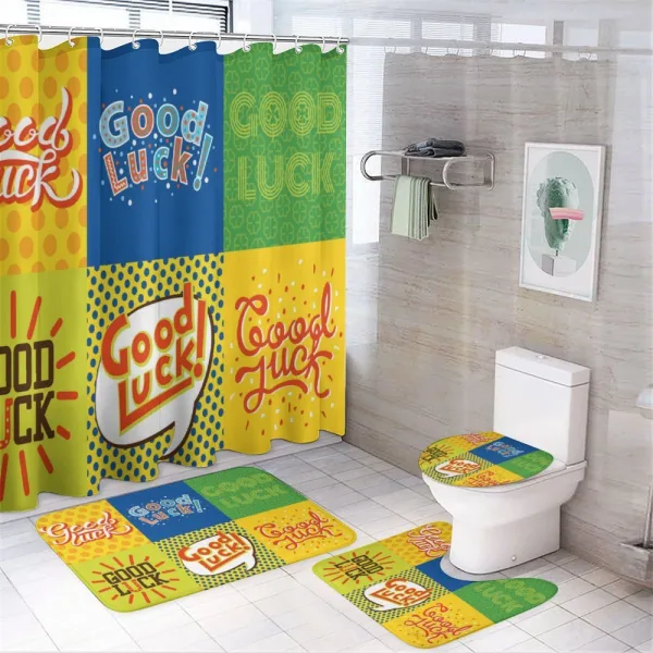 Lucky Pop Art on a shower curtain
