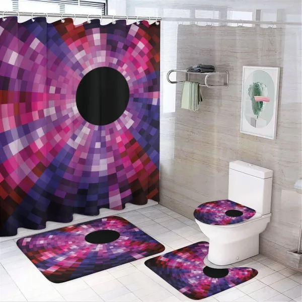 Mosaic Circular Tile on a shower curtain
