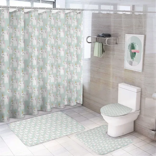 Mythical Horse Horns on a shower curtain