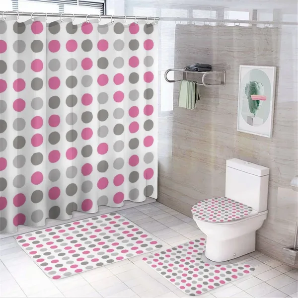 Polka Dots Motifs on a shower curtain