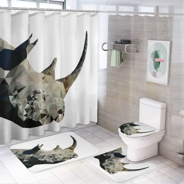 Polygonal Savannah Wildlife on a shower curtain