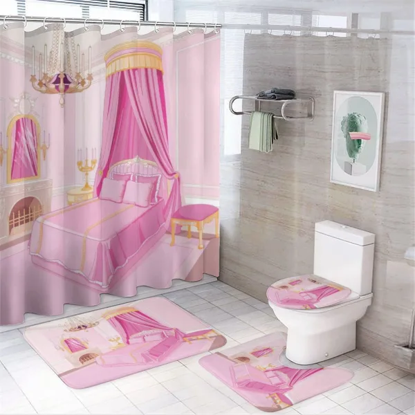 Princess Bedroom Interior on a shower curtain