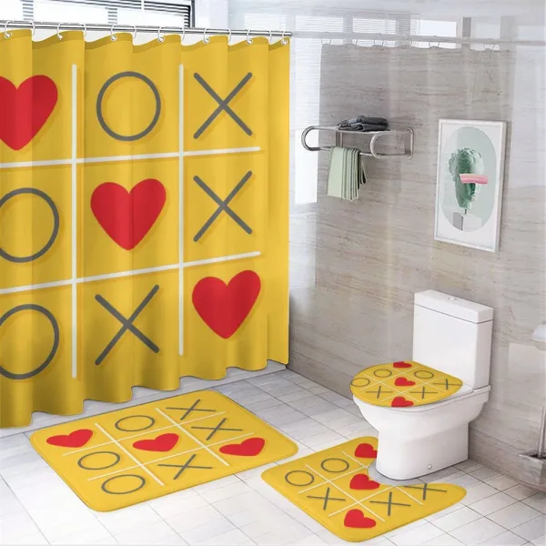 Romantic Xoxo Kiss Design on a shower curtain