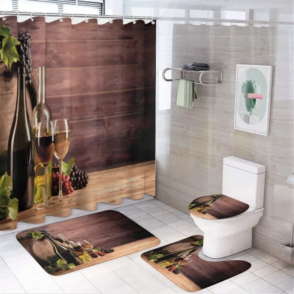 Rustic Viticulture Concept on a shower curtain