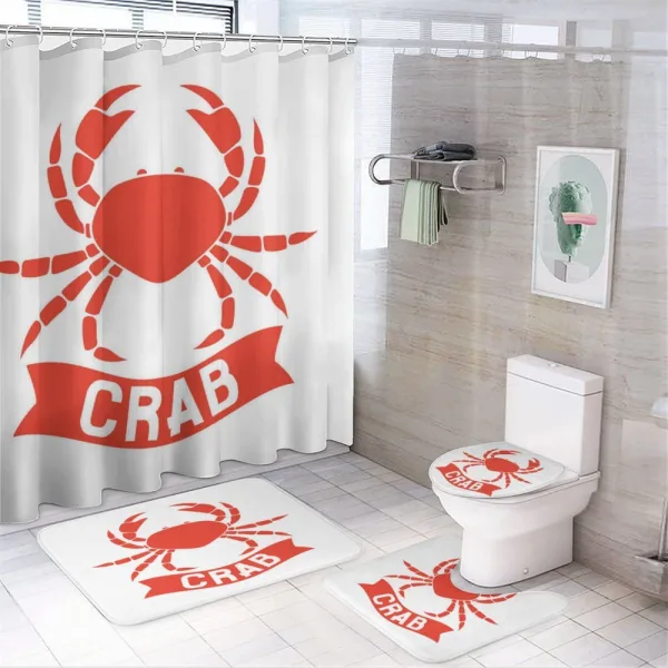 Shellfish Animal in Red on a shower curtain