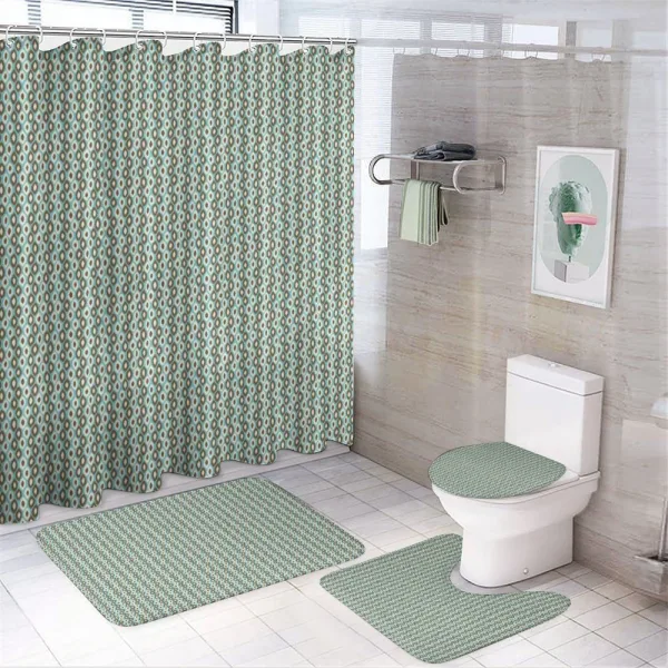 Simplistic Oval Shapes on a shower curtain