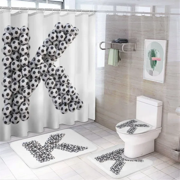 Soccer Alphabet Design on a shower curtain