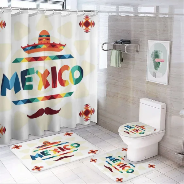 Sombrero Aztec on a shower curtain