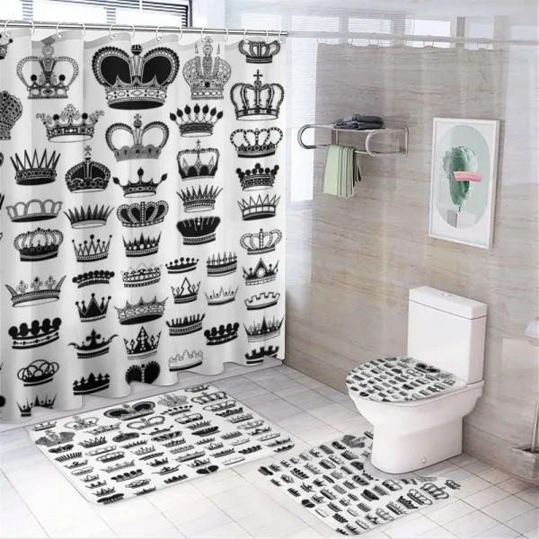 Various Crowns Imperial on a shower curtain