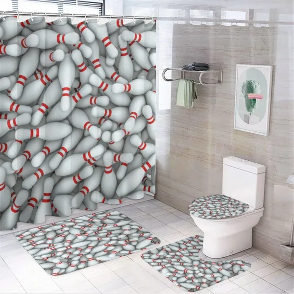 Vivid Pins Pile on a shower curtain