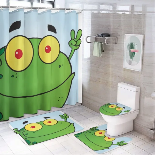 Whimsical Animal Peace Sign on a shower curtain