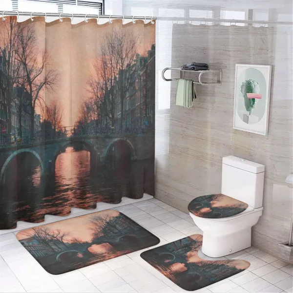 Amsterdam Vintage Bridge on a shower curtain