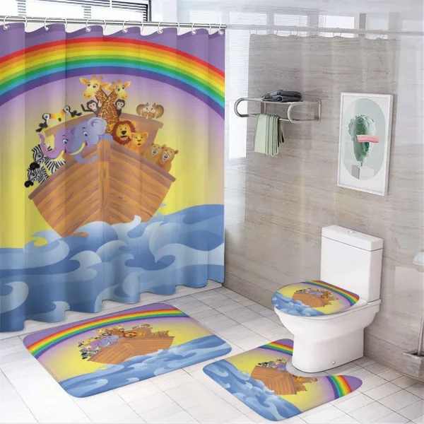 Animals Rainbow Ancient on a shower curtain