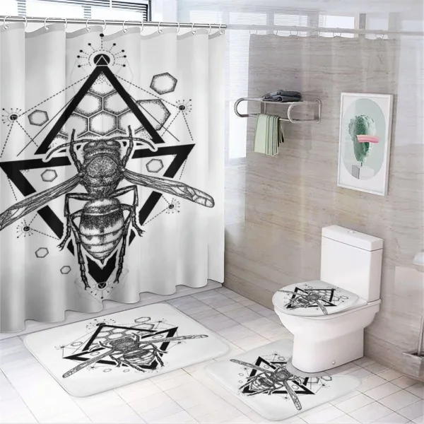 Beehive Pattern Bug on a shower curtain