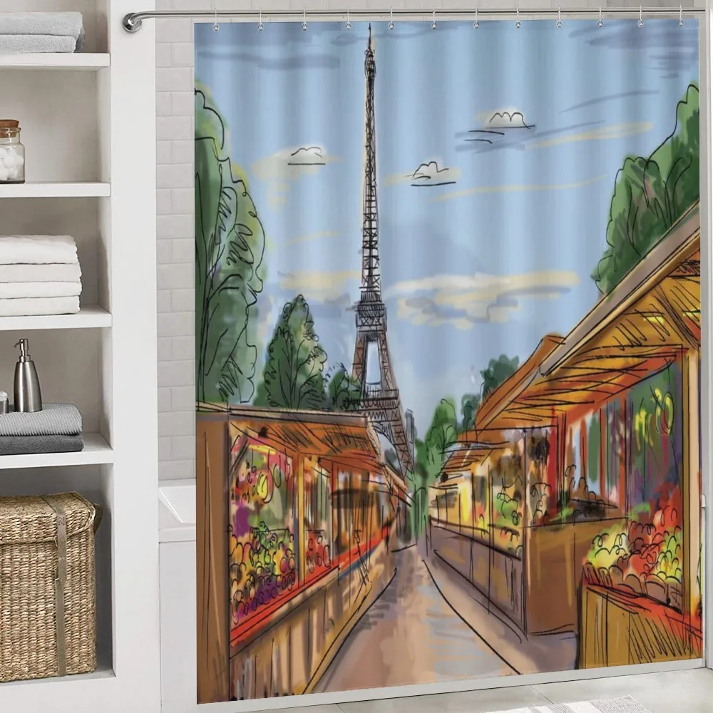 Colorful Sketch Street Eiffel — Detail 4