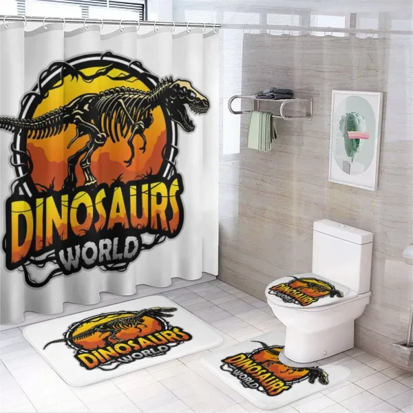Dino World Scary Beast on a shower curtain