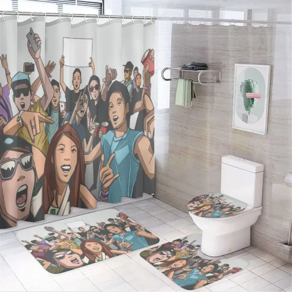 Festival Crowd at the Concert on a shower curtain