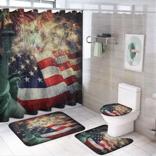 Fireworks 4th of July on a shower curtain