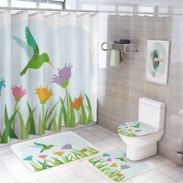 Garden Art Hummingbird on a shower curtain