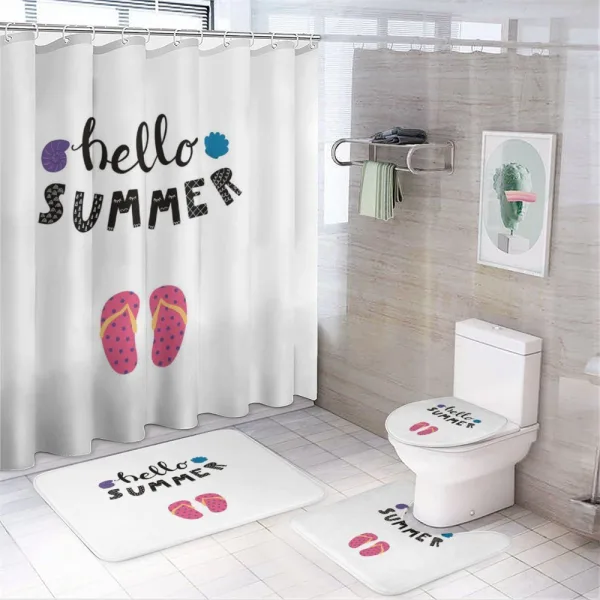 Hello Flip Flops Seashell on a shower curtain