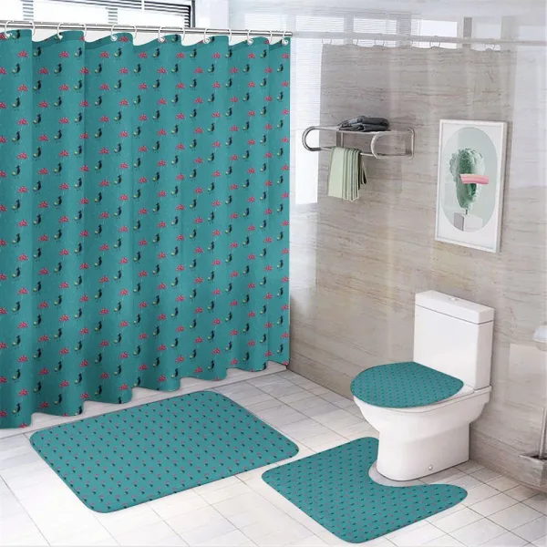 House Pet with Umbrella on a shower curtain