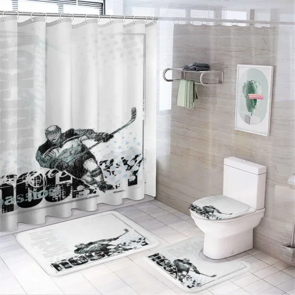 Professional Goaltender on a shower curtain