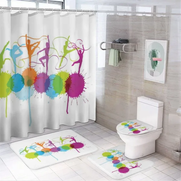 Ribbon Dance Pattern on a shower curtain