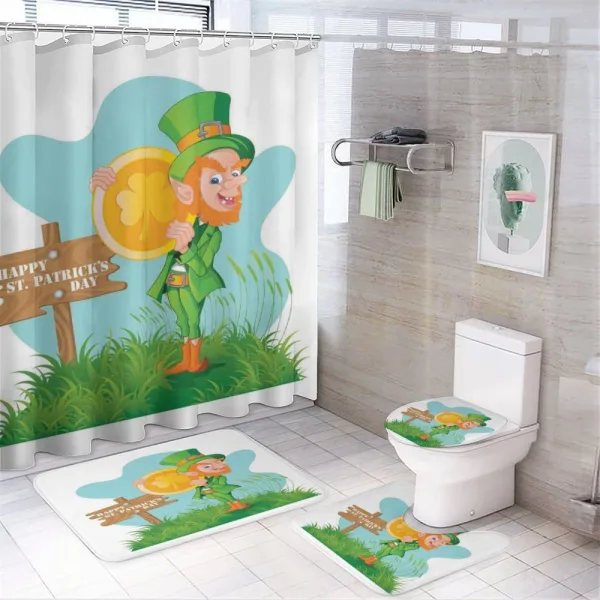 Shamrock Coin on a shower curtain