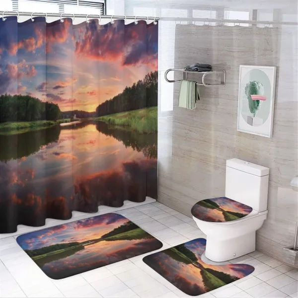 Ukraine Scenic Panorama on a shower curtain