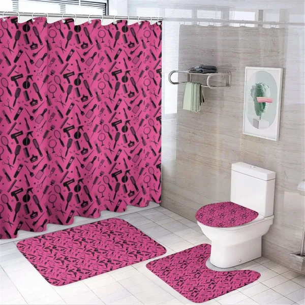 Vented Brush and Combs on a shower curtain