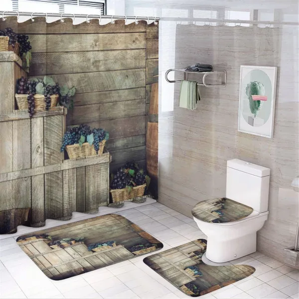 Wooden Ivy Florals on a shower curtain