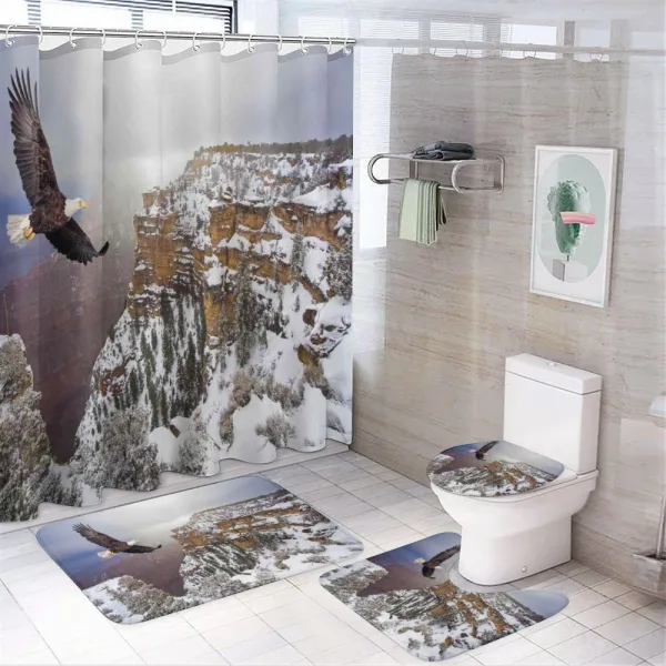 Bald Eagle Landscape on a shower curtain