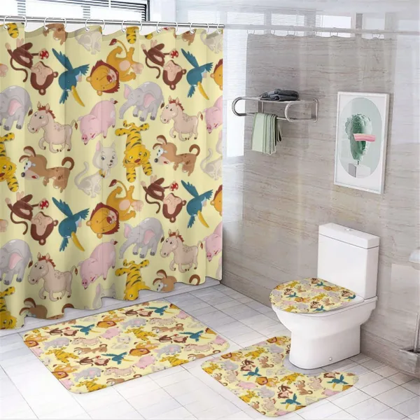 Cartoon Jungle Animals on a shower curtain