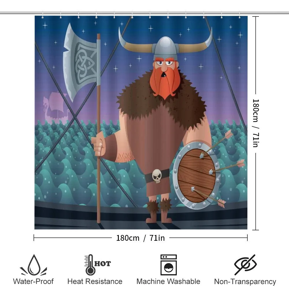 Cartoon Viking on Ship — Detail 2