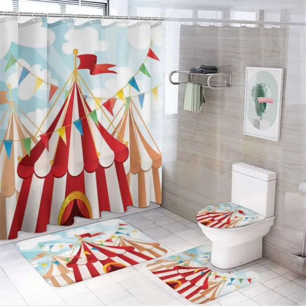 Circus Cloudy Sun Sky on a shower curtain