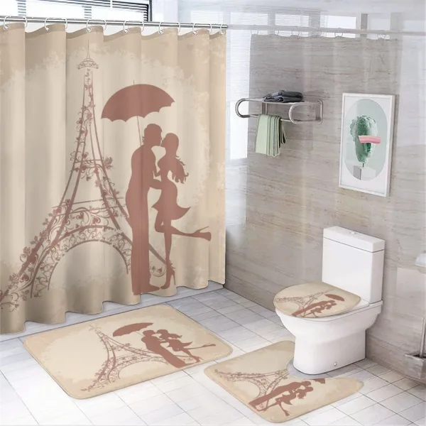 Couple Eiffel Tower on a shower curtain