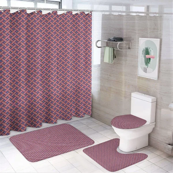 Diagonal Stripes Stars on a shower curtain