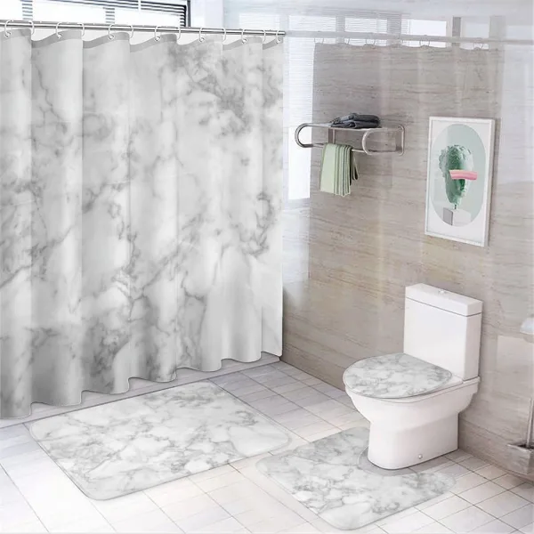 Granite Nature Spots on a shower curtain