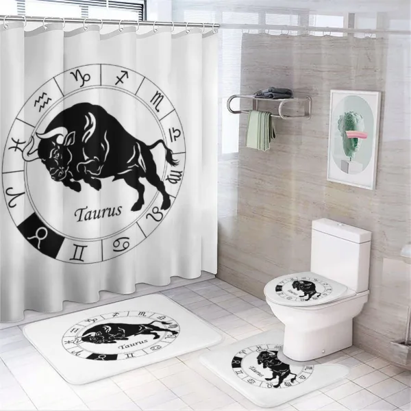 Mythical Ox Signs on a shower curtain