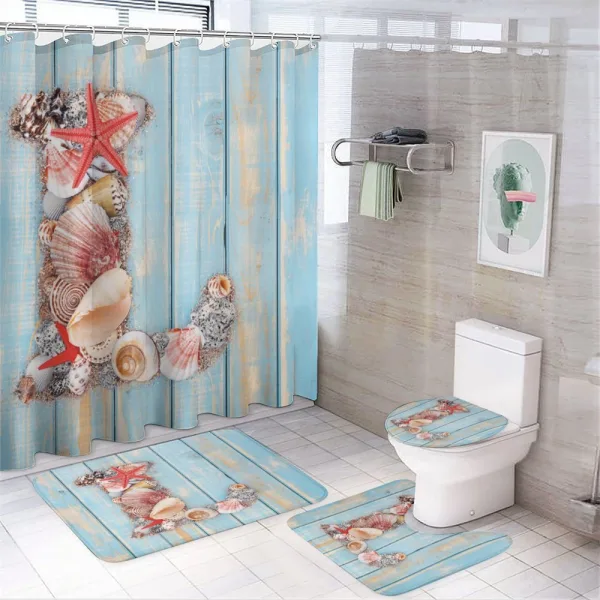 Ocean Inspired Theme on a shower curtain